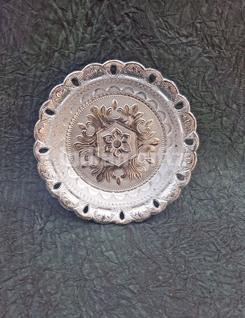 Round Silver Plastic Tray