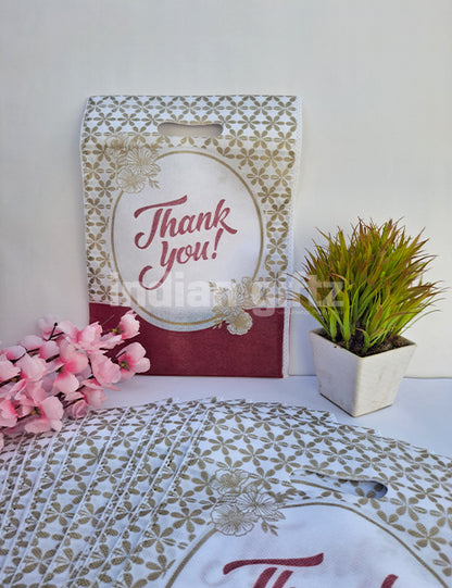 Thankyou Printed Patern Non Woven Bag For|Wedding| Birthday | Housewarming| All Events  (14 × 10 inch)