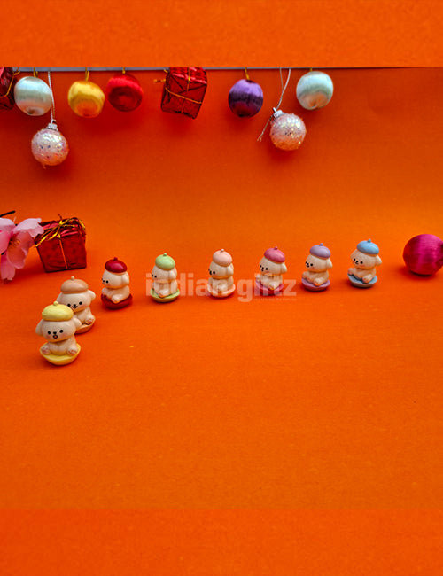 Miniature Multi Colour Elephant Dog Set 8 Pcs.  Gifting, Home Decor, Table, Car Dashboard Office Table