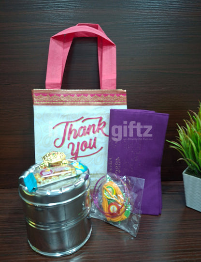 Steel Container Thambullam Bag Set