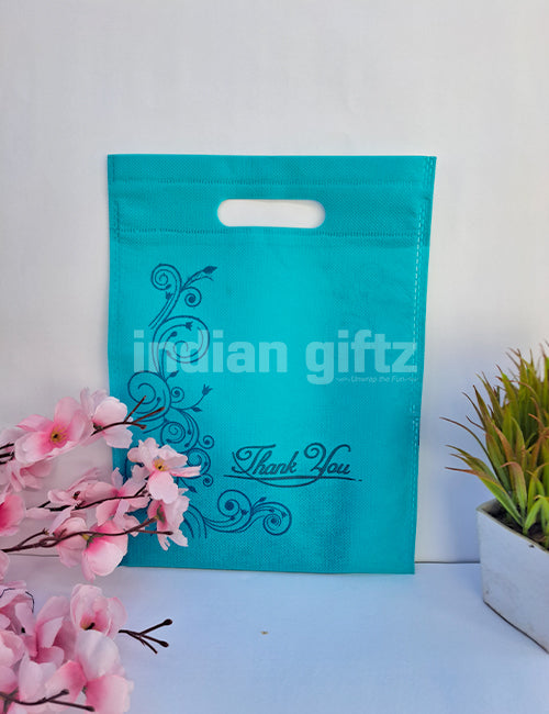Thankyou Green Printed Non Woven Bag For|Wedding| Birthday | Housewarming| All Events (12 × 9 inch)
