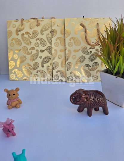 Green Printed Paper Gift Bags for Return Gifts | Weddings | Birthday (8 × 6 inch)