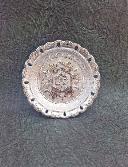 Round Silver Plastic Tray