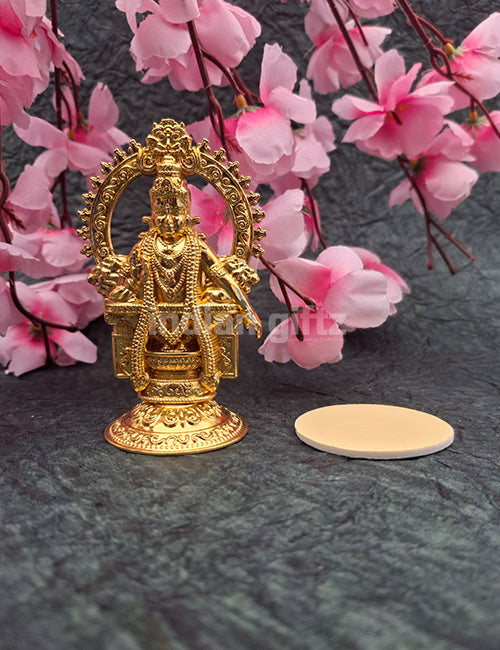 Lord Ayyappa Golden Colour Metal Idol Car Dashboard Statue