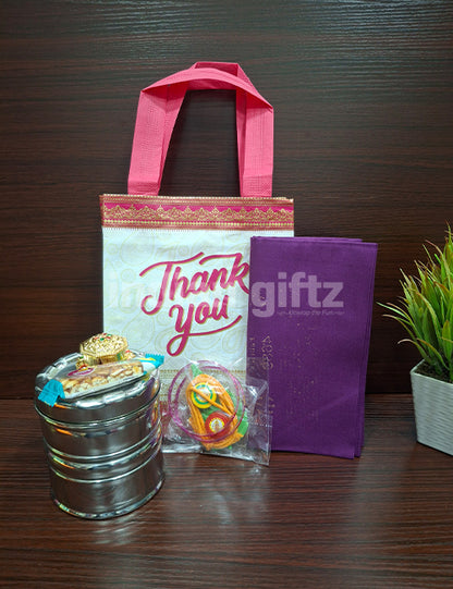 Steel Container Thambullam Bag Set