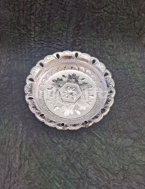 Round Silver Plastic Tray