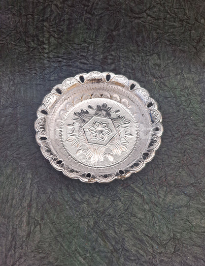 Round Silver Plastic Tray