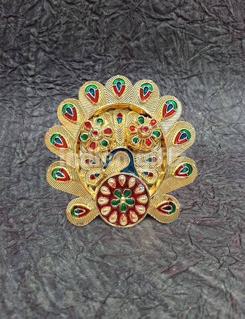 Peacock Dance Kumkum Platter (6x6 Inch)