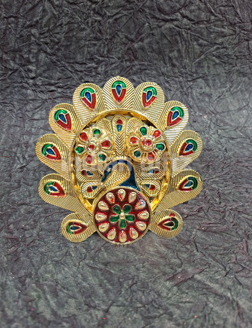 Peacock Dance Kumkum Platter (6x6 Inch)