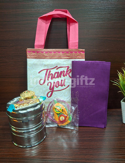 Steel Container Thambullam Bag Set