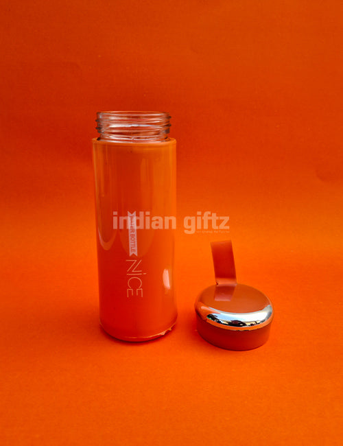 Nice Vacuum Insulated Glass Water Bottle 400ml with handle.  Perfectly suited for return gifts at birthdays, housewarming ceremonies, festive celebrations, and various special occasions