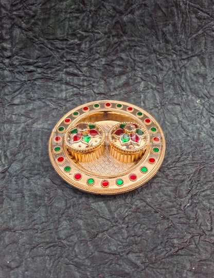 Full Moon Kumkum Platter (4x4 Inch)