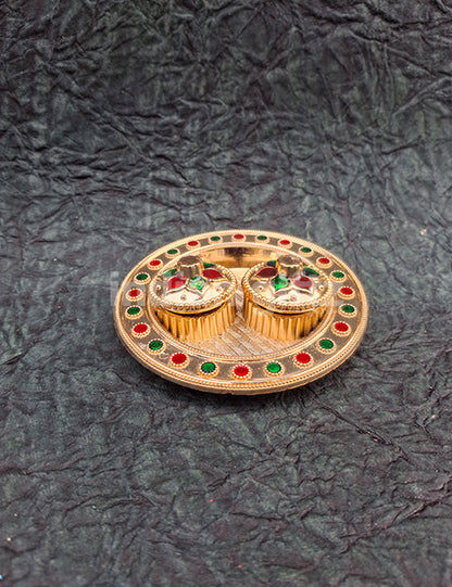 Full Moon Kumkum Platter (4x4 Inch)